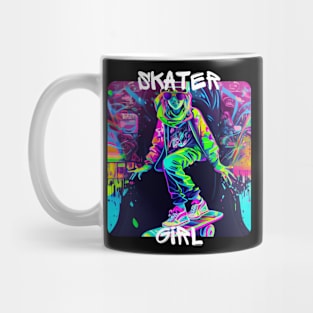 Skater Girl - cool girl skates on the street 1 Mug